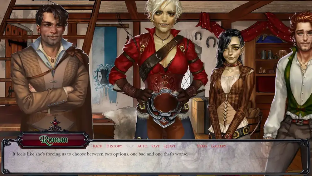 Roman, Glasha, Crow, and Markus